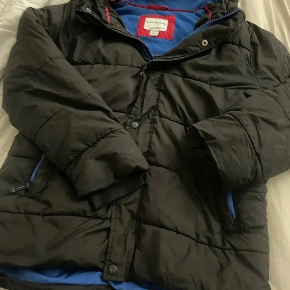 Black Puffer Jacket with Hood - Picture 3 of 7